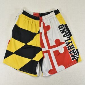 OT Maryland Flag Shorts Athletic L Knit Colorful Drawstring Gym Training